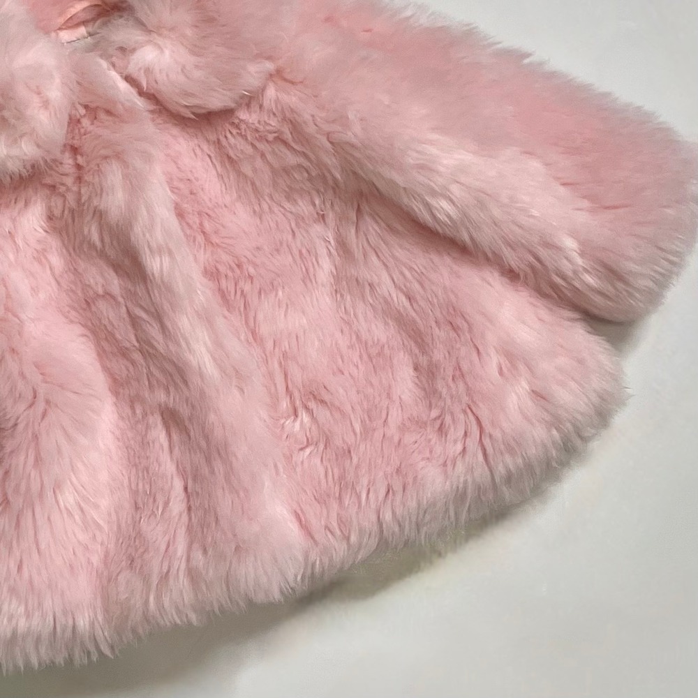 Girls JANIE AND JACK Pink Faux Fur Coat The Flute Line‎ 2020 12-18 Months - Picture 5 of 13